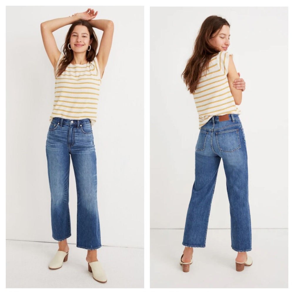 Madewell Slim Wide-Leg Jeans High Rise‎ Blue Denim Womens Sz 25